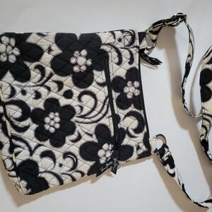 Vera Bradley black and light gray messenger bag